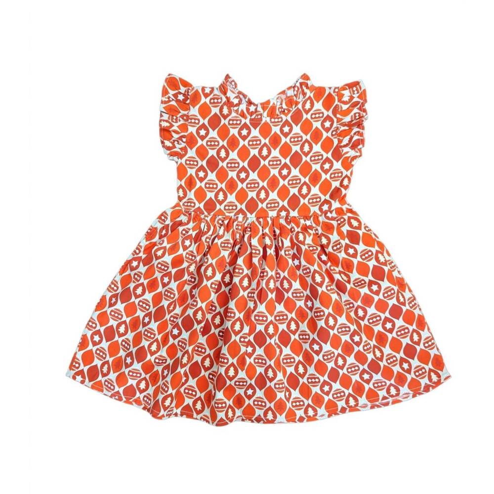 NEW TUKTUK DESIGNS girl's ornaments ruffle dress in orange